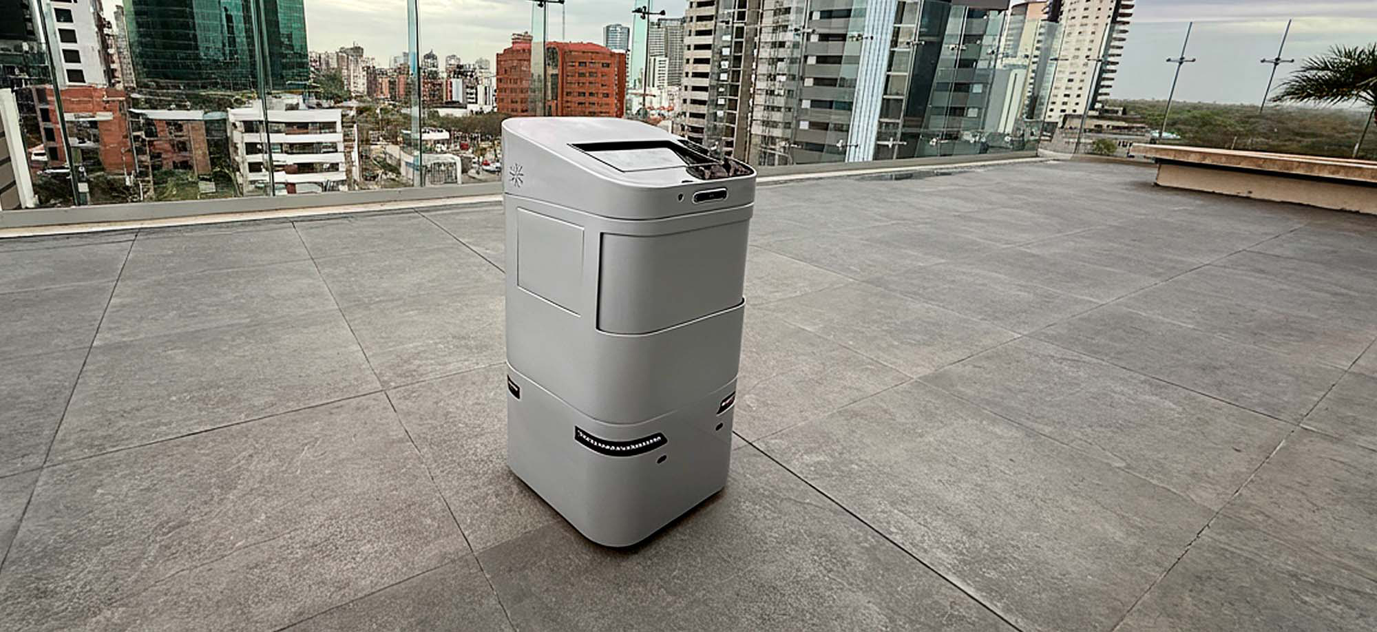 JPAC2 delivery robot operating in modern office space with secure and contactless automation